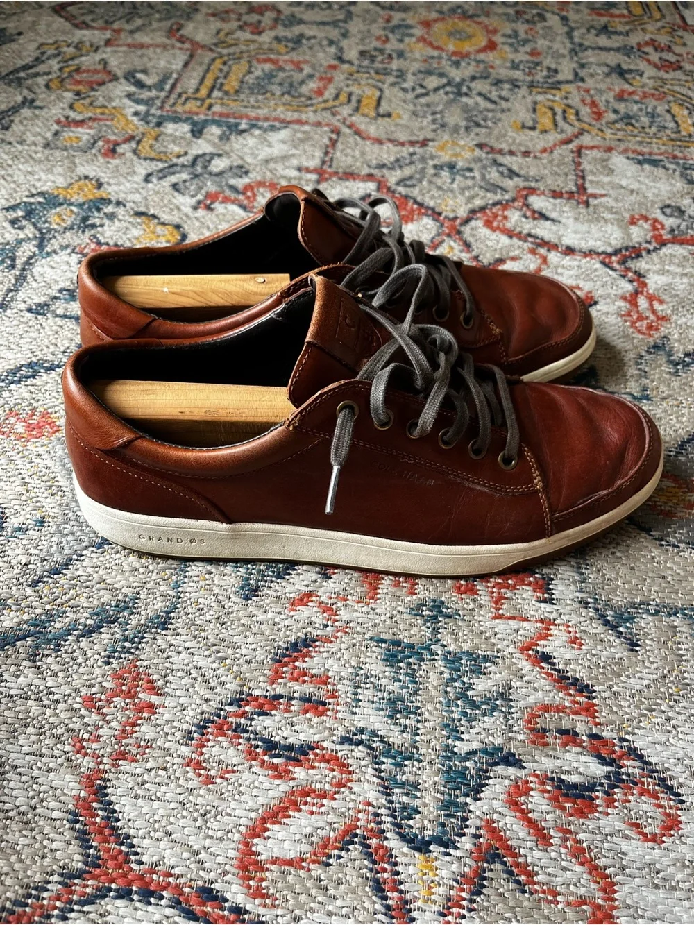 Cole Haan Men's Brown Leather Sneakers Size 10.5 Grand.øs
